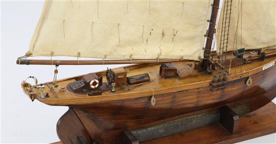 A 1930s apprentice scratch built shipbuilders model of the cutter, Edith, H.53in.